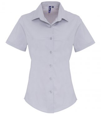 Premier Women's Short Sleeve Stretch Fit Poplin Shirt