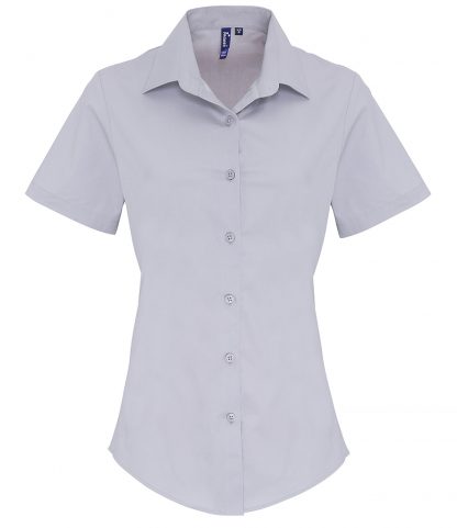 Premier Women's Short Sleeve Stretch Fit Poplin Shirt